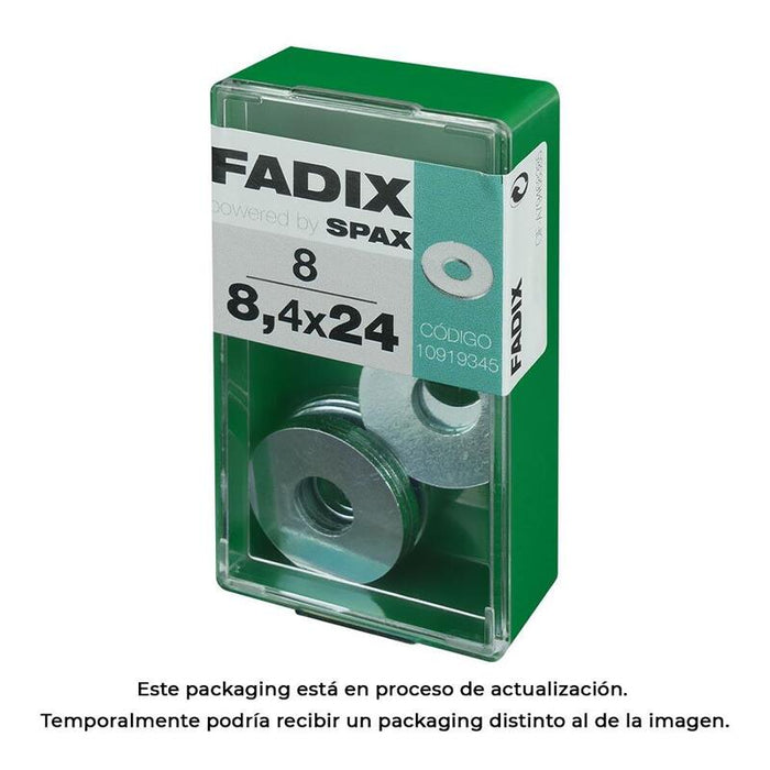 Pack De 5 Unidades - Caja S 8 Unid. Arandela Plana Ancha Cinc 8,4x24mm Fadix