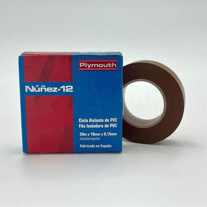 Pack De 5 Unidades - Cinta Aislante Pvc Marrón Alta Adhesión 20 M X 19 Mm X 0,15 Mm