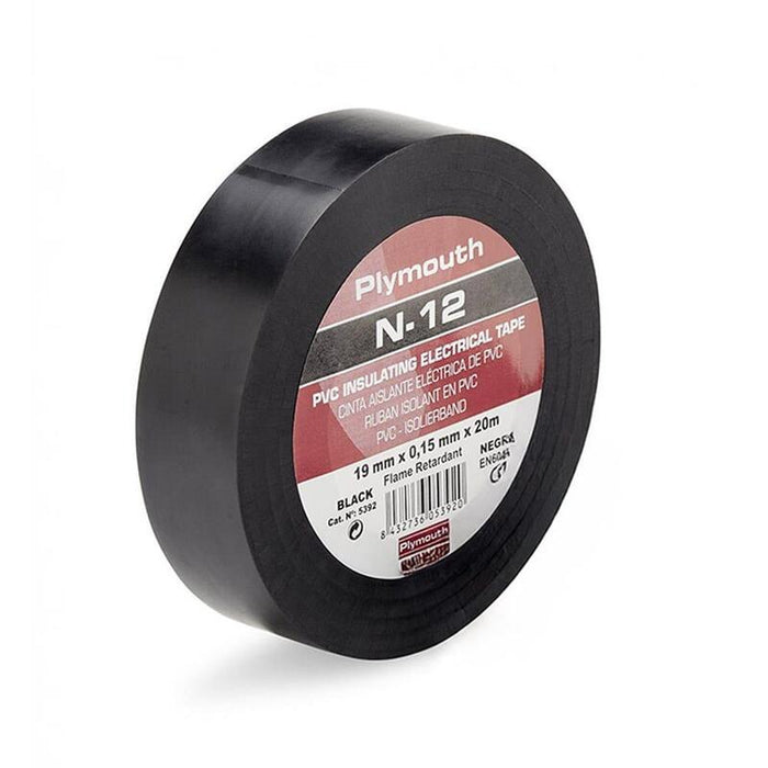Pack De 5 Unidades - Cinta Aislante Pvc Negra Alta Adhesión 20 M X 25 Mm X 0,15 Mm