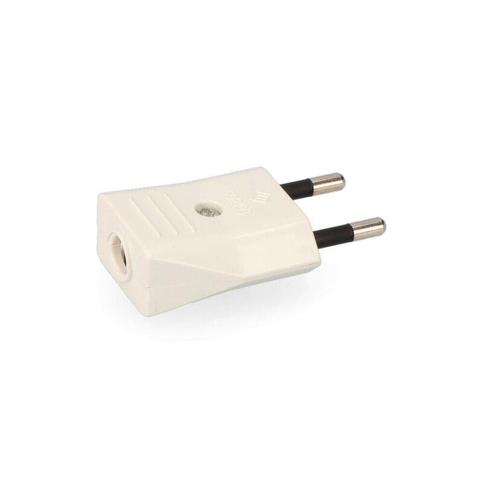 Pack De 5 Unidades - Clavija 10a 250v 4mm Blanca (Envasada)