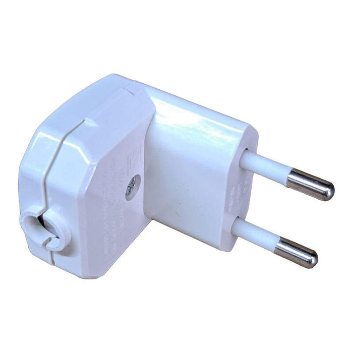 Pack De 5 Unidades - Clavija 2p 10 A 250 V Acodada 90° Blanco (Retractilado)