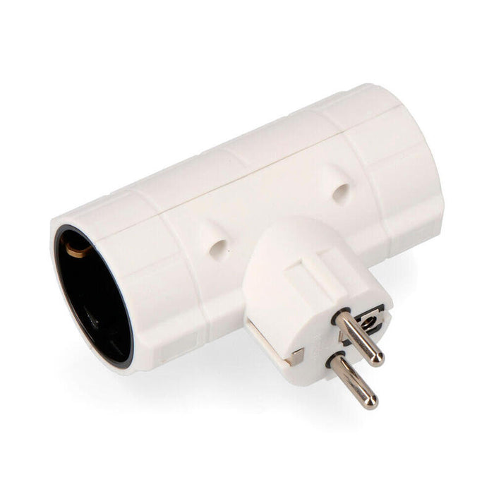 Pack De 5 Unidades - Clavija Doble Económica T/Tl Tipo F 4,8mm 16a 250v Máx 3680w Blanca (Envasada)