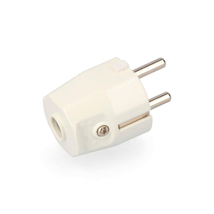 Pack De 5 Unidades - Clavija Tipo F 4,8mm 10/16a T/Tl Blanca (Envasada)