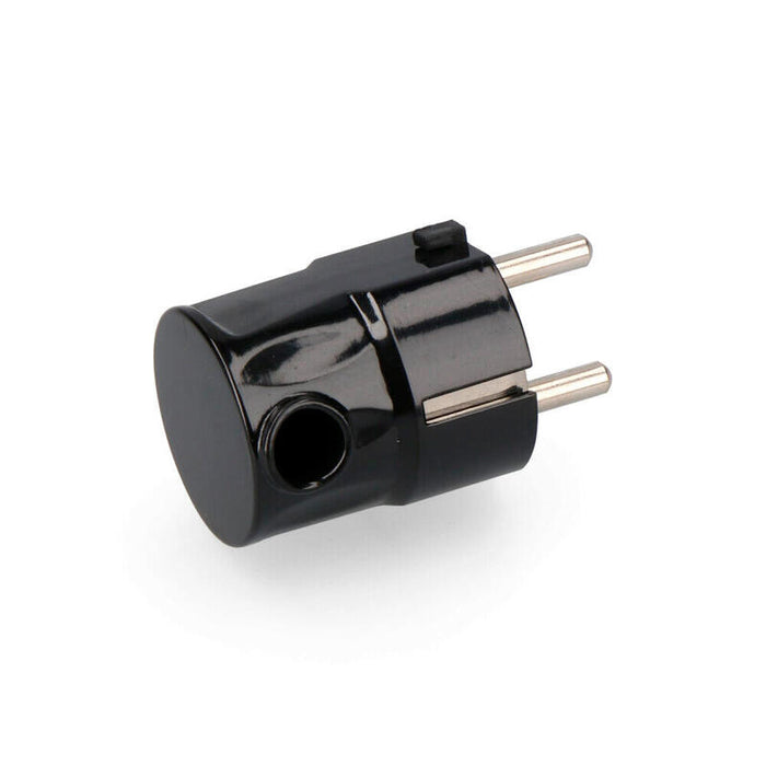 Pack De 5 Unidades - Clavija Tipo F T/Tl 16 A Salida Lateral 4,8mm Negra (Retractilada) Edm