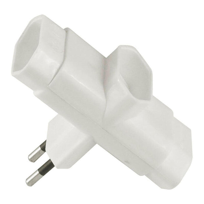Pack De 5 Unidades - Clavija Triple Lateral 2p 10a 250 V~ Blanca