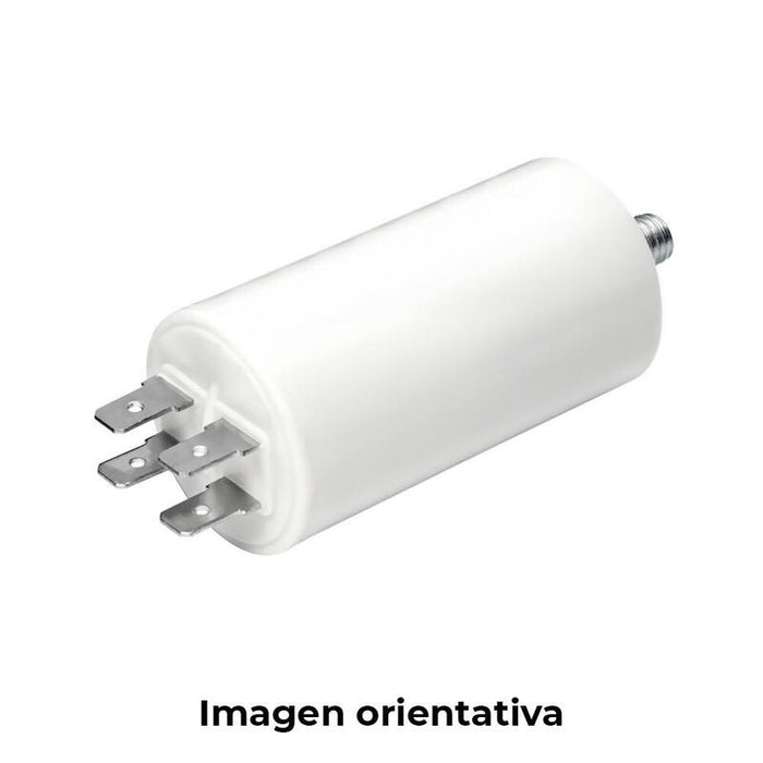 Pack De 5 Unidades - Condensador De Arranque 1,5mf 5% 450v Ø3,4x6,3cm Con Espiga M8 Y Faston Simple 6.35 Konek