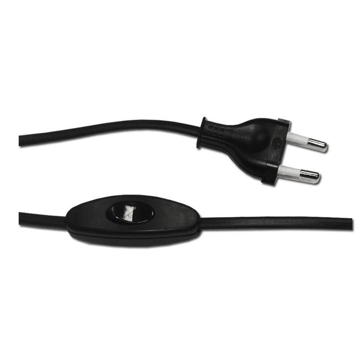 Pack De 5 Unidades - Conexion Con Interruptor 3a 1,5m 2x0,75mm Manguera Plana Negra Edm