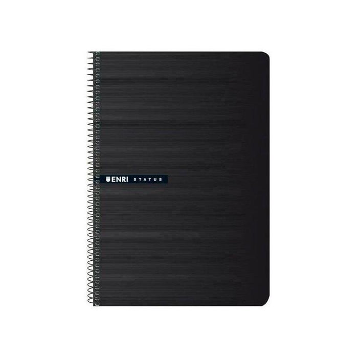 Pack De 5 Unidades Enri Cuaderno Espiral 100h Folio Cuadrícula 4x4 Negro