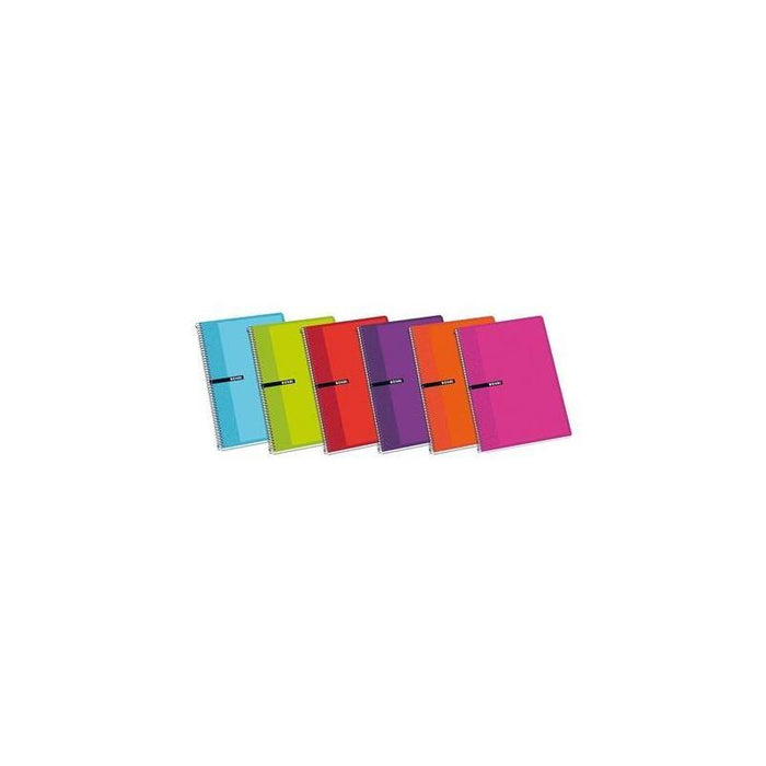 Pack De 5 Unidades Enri Cuaderno Espiral 80 Hojas 4x4 Con Margen Tapas Duras Folio Colores
