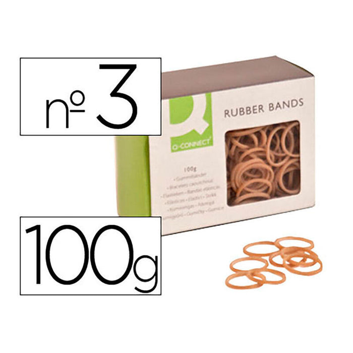 Pack De 5 Unidades - Gomillas Elásticas Q-Connect 100g. N°3 30x2mm