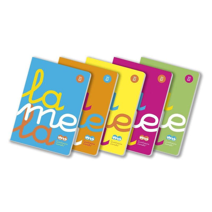 Pack De 5 Unidades Lamela Libreta Grapada 50h A4 90gr Cuadrovía 3mm Cubierta Pp C/Surtidos