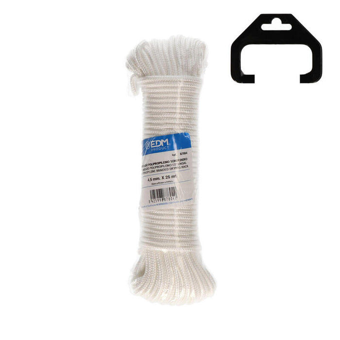 Pack De 5 Unidades - Madeja Trenzada Polipropileno Tendedero 25m Blanco Edm