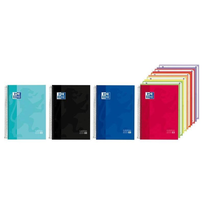 Pack De 5 Unidades Oxford Cuaderno De Espiral - Formato A4+ - 150 Hojas - Cuadricula 5x5mm - Tapa Extradura - Anti