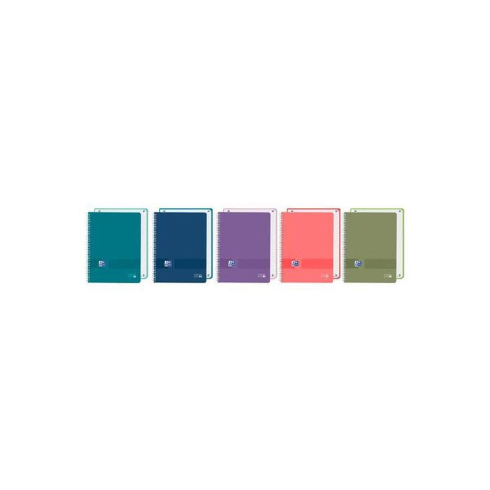 Pack De 5 Unidades Oxford Cuaderno Europeanbook 1 Live&Go  80h A4+ 5x5 Tapa Plástico Opaco C/Surtidos Vivos