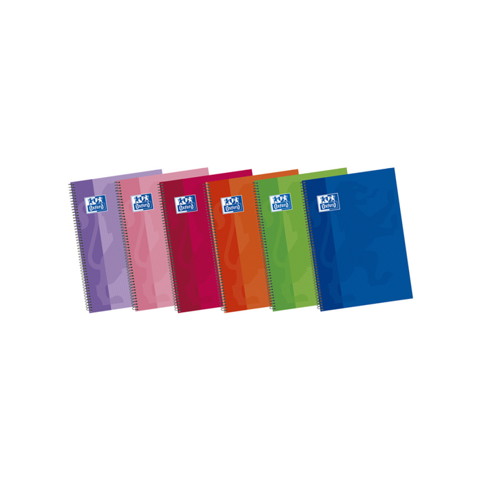 Pack De 5 Unidades Oxford School Classic Write&Erase Fº Cuaderno Espiral - Tapa Extradura - Liso - 80 Hojas - Colores