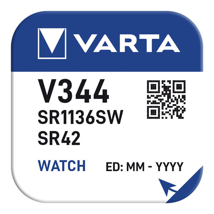 Pack De 5 Unidades - Pila De Boton Sr42 - V344 Varta 105 Mah (Blister 1 Unid.) Ø11,6x3,6mm