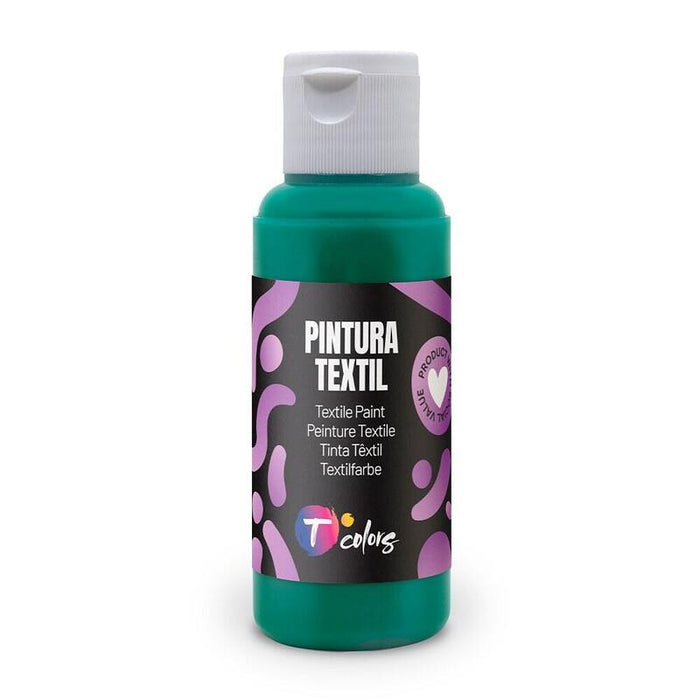 Pack De 5 Unidades - Pintura Textil Verde Oscuro, 80 Ml