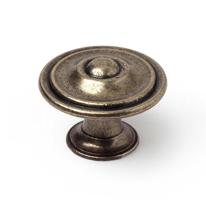 Pack De 5 Unidades - Pomo Para Mueble, Modelo 3110, De Zamak Con Acabado En Cuero Viejo, Ø35 Mm