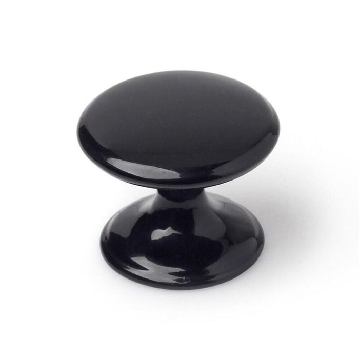 Pack De 5 Unidades - Pomo Para Mueble, Modelo 756, De Zamak Con Acabado Negro, Ø33 Mm