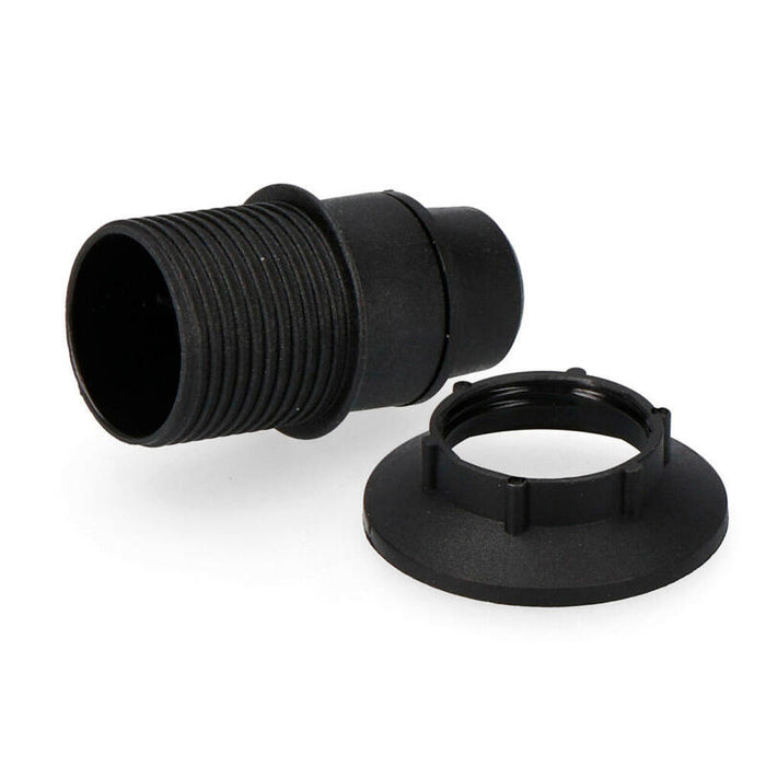 Pack De 5 Unidades - Portalamparas E14 Semiroscado + Arandela 44025 Envasado Negro Solera