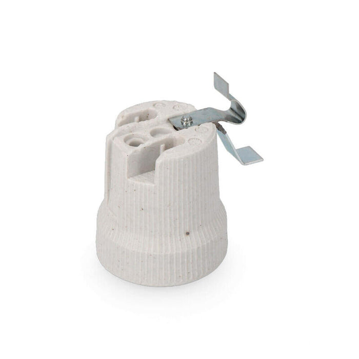 Pack De 5 Unidades - Portalamparas Porcelana E-27 Para Plafones Retractilado Solera