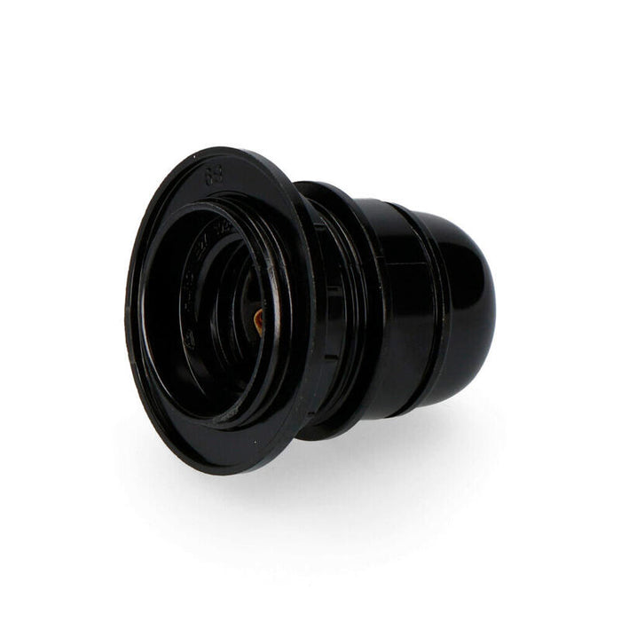 Pack De 5 Unidades - Portalamparas Semiroscado E-27 + Arandela Envasado Negro Edm