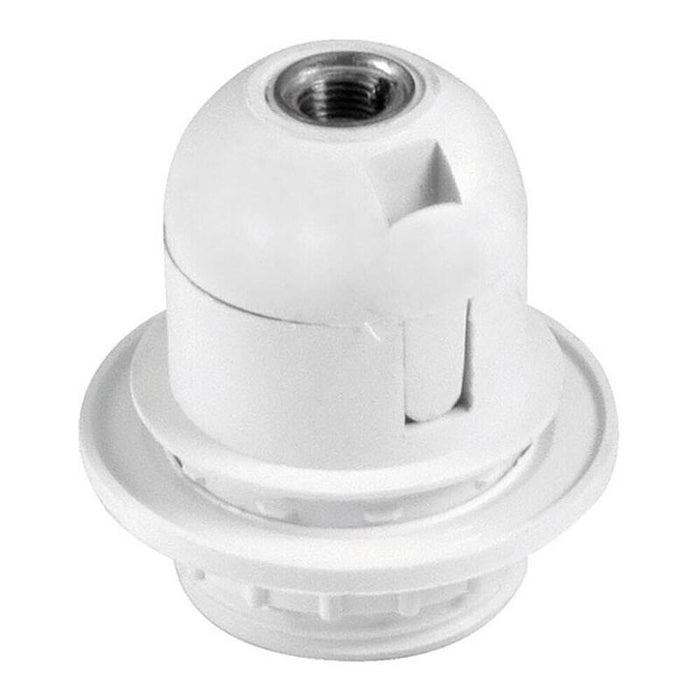 Pack De 5 Unidades - Portalámparas Termoplástico, Cuerpo Roscado, E-27, Blanco