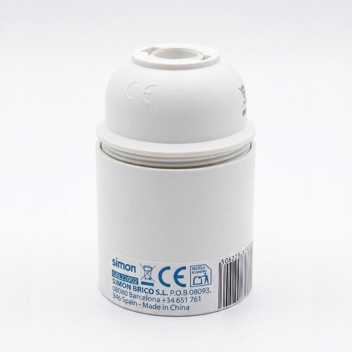 Pack De 5 Unidades - Portalámparas Termoplástico, Liso, E-27, Blanco