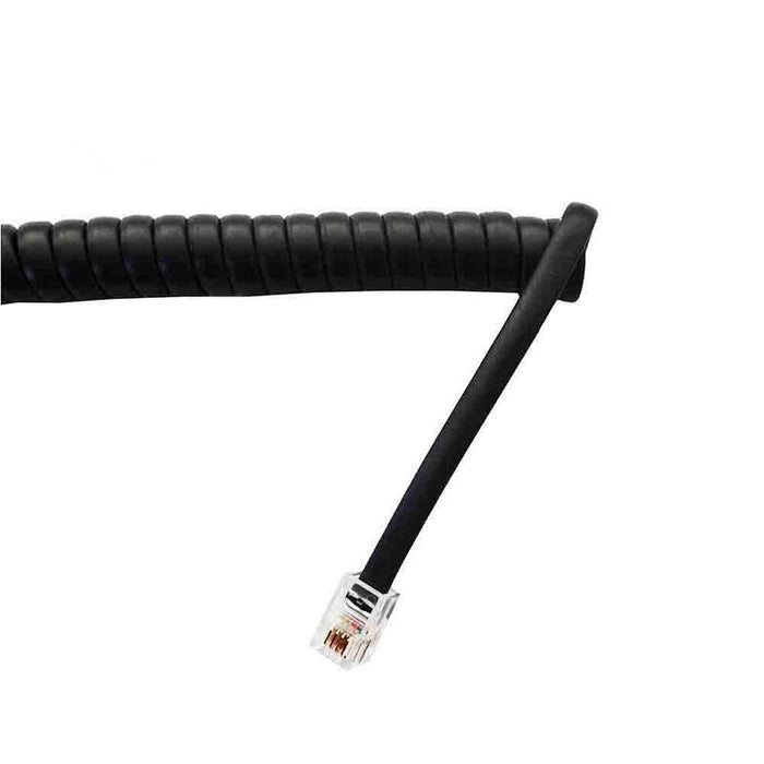 Pack De 5 Unidades - Prolongacion Telefonica 4.5m 4 Vias Macho-Macho Mini Negro Rizada
