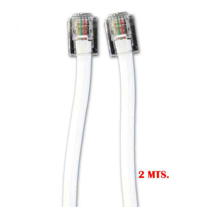 Pack De 5 Unidades - Prolongación Telefónica 2m 4 Vias Macho-Macho