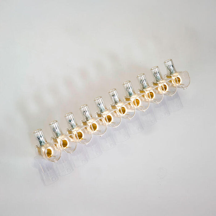 Pack De 5 Unidades - Regleta Ciega Transparente 10 Polos 10 Mm²