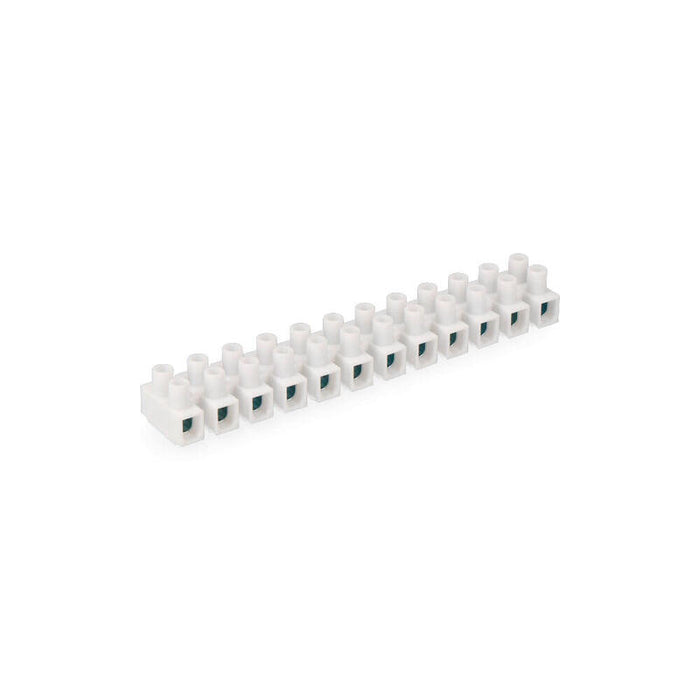Pack De 5 Unidades - Regleta De Conexion De 10 Mm , 12 Conectores, Homologada, Blanca (Retractilada)