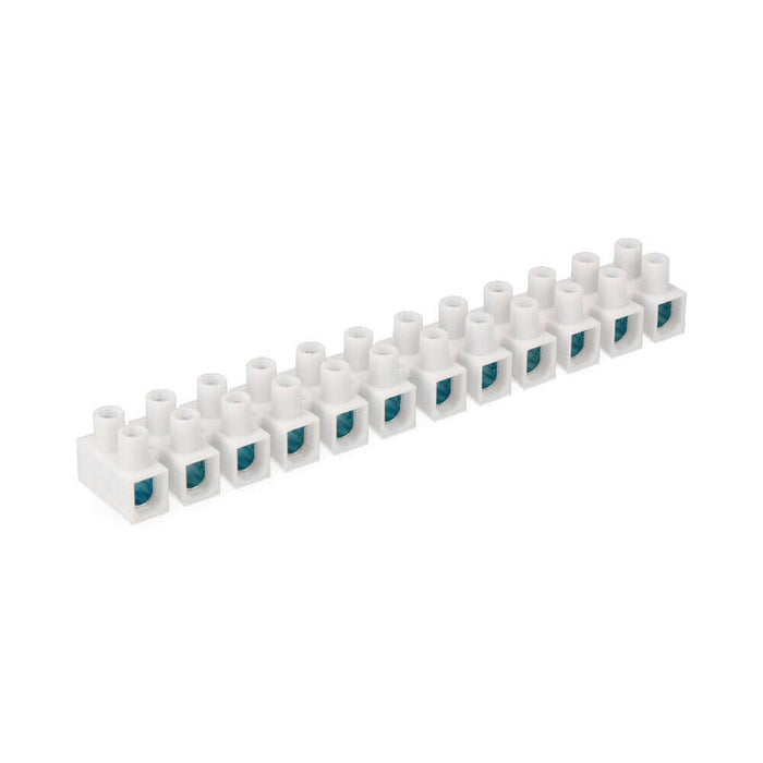 Pack De 5 Unidades - Regleta De Conexion De 16 Mm , 12 Conectores, Homologada, Blanca (Envasada)
