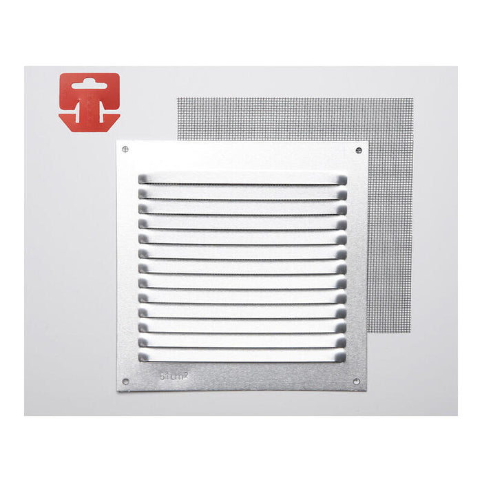 Pack De 5 Unidades - Rejilla Con Mosquitera. Aluminio 0.6 Natural 150x150mm (G)