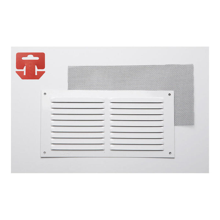 Pack De 5 Unidades - Rejilla Con Mosquitera. Aluminio 0.6 Blanco Lacado 200x100mm (G)
