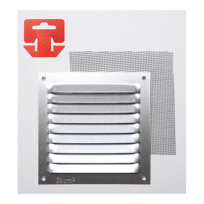 Pack De 5 Unidades - Rejilla Con Mosquitera. Aluminio 0.6 Natural 100x100mm (G)