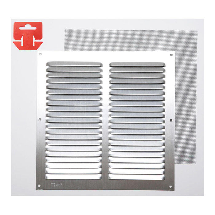 Pack De 5 Unidades - Rejilla Con Mosquitera. Aluminio 0.6 Natural 250x250mm (G)