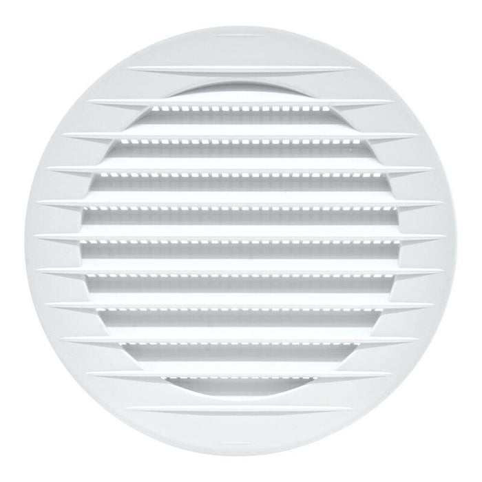 Pack De 5 Unidades - Rejilla Ventilación Redonda Empotrable Con Mosquitera Ø100mm Abs Blanca