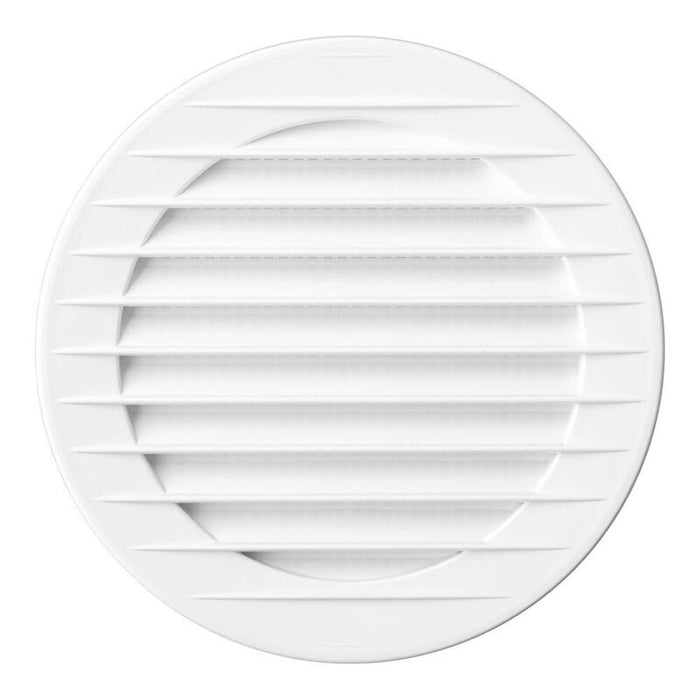 Pack De 5 Unidades - Rejilla Ventilación Redonda Empotrable Con Mosquitera Ø120mm Abs Blanca