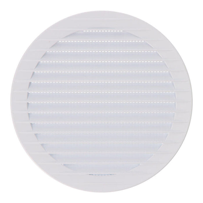 Pack De 5 Unidades - Rejilla Ventilación Redonda Empotrable Con Mosquitera Ø150mm Abs Blanca