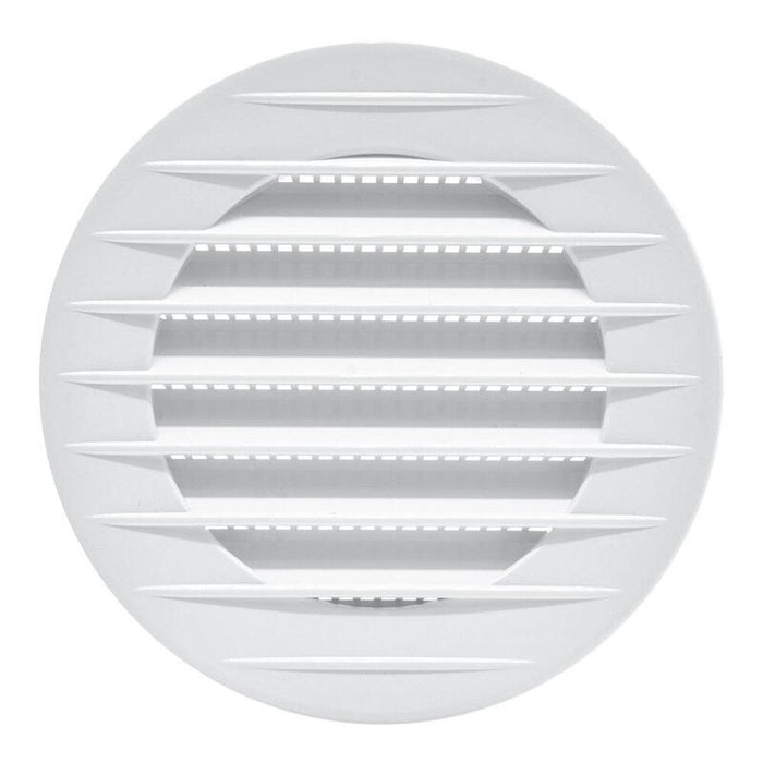Pack De 5 Unidades - Rejilla Ventilación Redonda Empotrable Con Mosquitera Ø70mm Abs Blanca