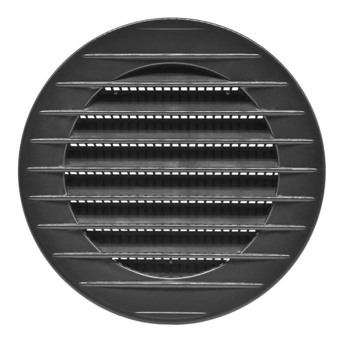 Pack De 5 Unidades - Rejilla Ventilación Redonda Empotrable Con Mosquitera Ø80mm Abs Gris Antracita