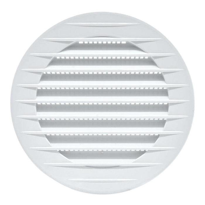 Pack De 5 Unidades - Rejilla Ventilación Redonda Empotrable Con Mosquitera Ø90mm Abs Blanca