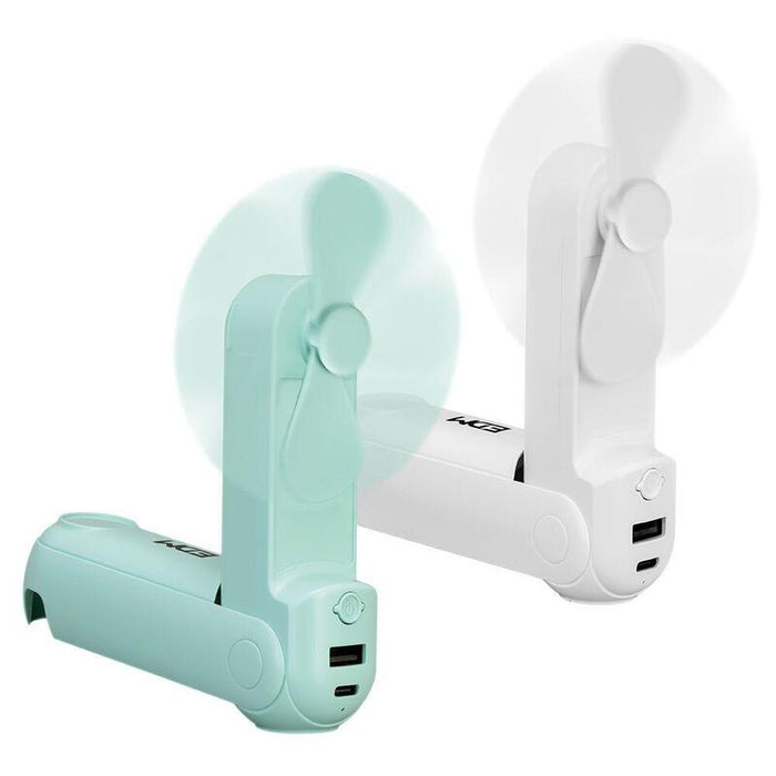 Pack De 5 Unidades - Ventilador De Mano Plegable Con Linterna Y Powerbank, Colores Surtidos, 3,7 X 11,9 Cm