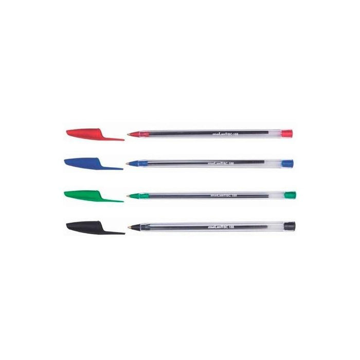 Pack De 50 Unidades Molin Bolígrafo Basic Cristal Ball Point Pen Rojo