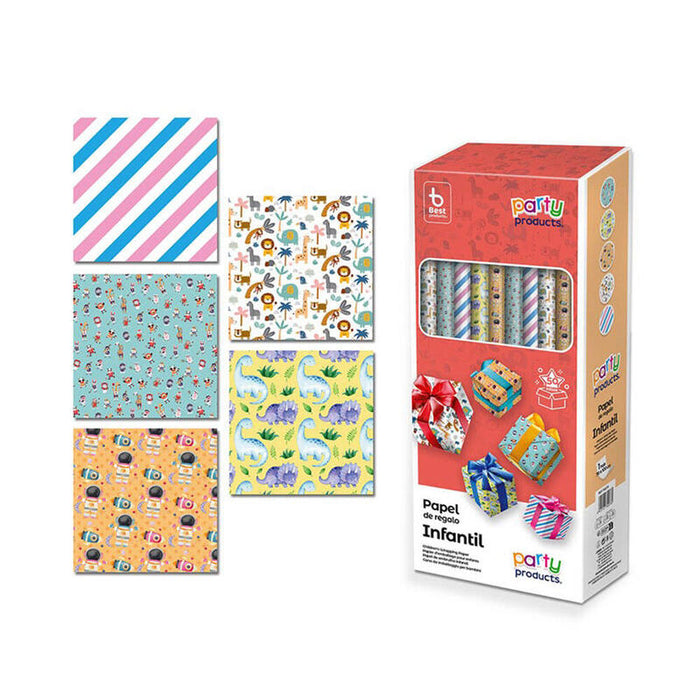 Pack De 50 Unidades - Papel Regalo Surtido 5 Modelos Infantil 70 X 100 Cm (Venta Solo Caja 50 Uds)
