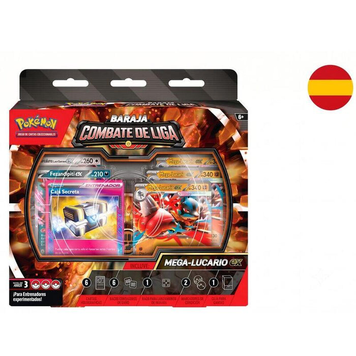 Pack De 6 Unidades - Baraja Cartas Combate De Liga De Mega-Lucario Ex De Jcc Pokemon Español