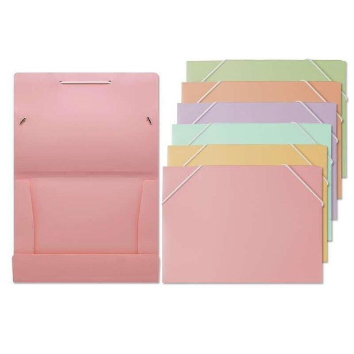 Pack De 6 Unidades Bismark Carpeta Con Solapas A5 - Polipropileno - Cierre De Gomas - Colores Pastel Surtidos