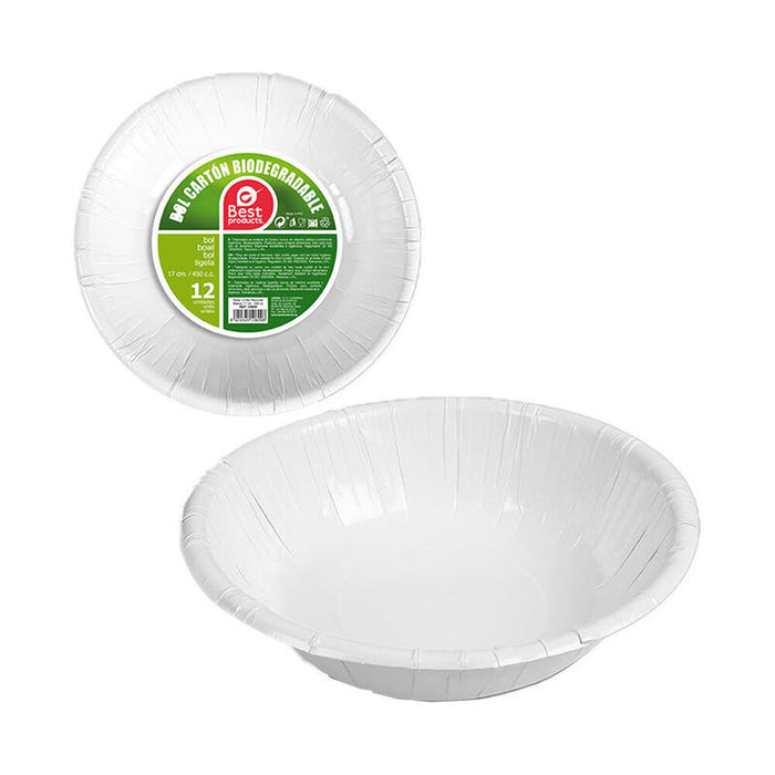 Pack De 6 Unidades - Bols De Cartón Blancos Ø17cm, 12 Uds