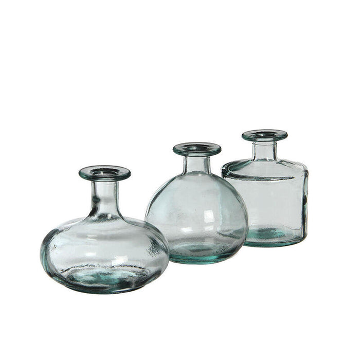 Pack De 6 Unidades - Botella De Cristal Transparente Simone Modelos Variados Ø14 X 12 Cm